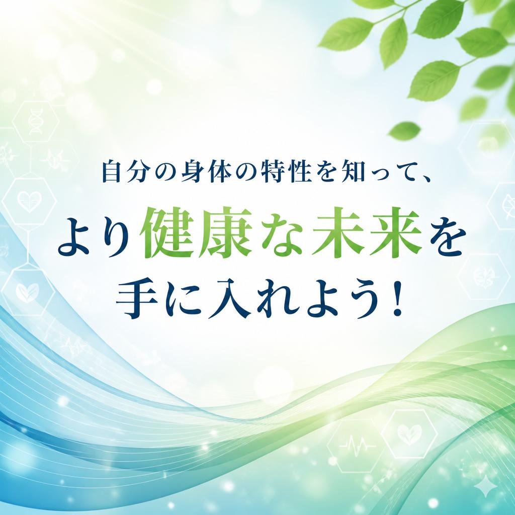 自分の身体の特性を知って、より健康な未来を手に入れよう！