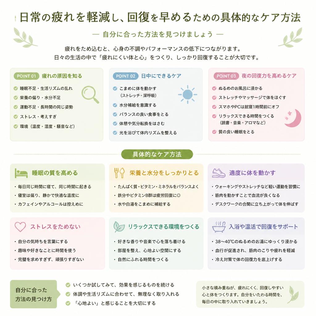 疲労回復のためのケア方法