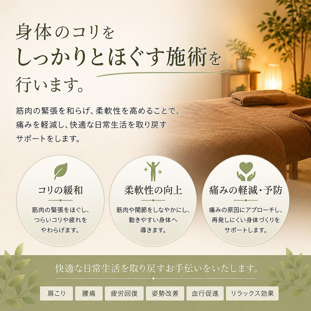 コリを解消するための施術