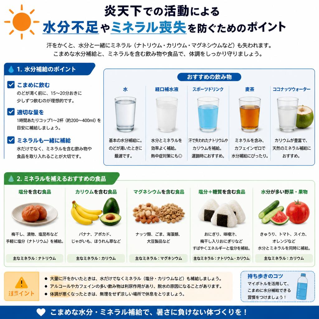 夏に必要な水分とミネラル